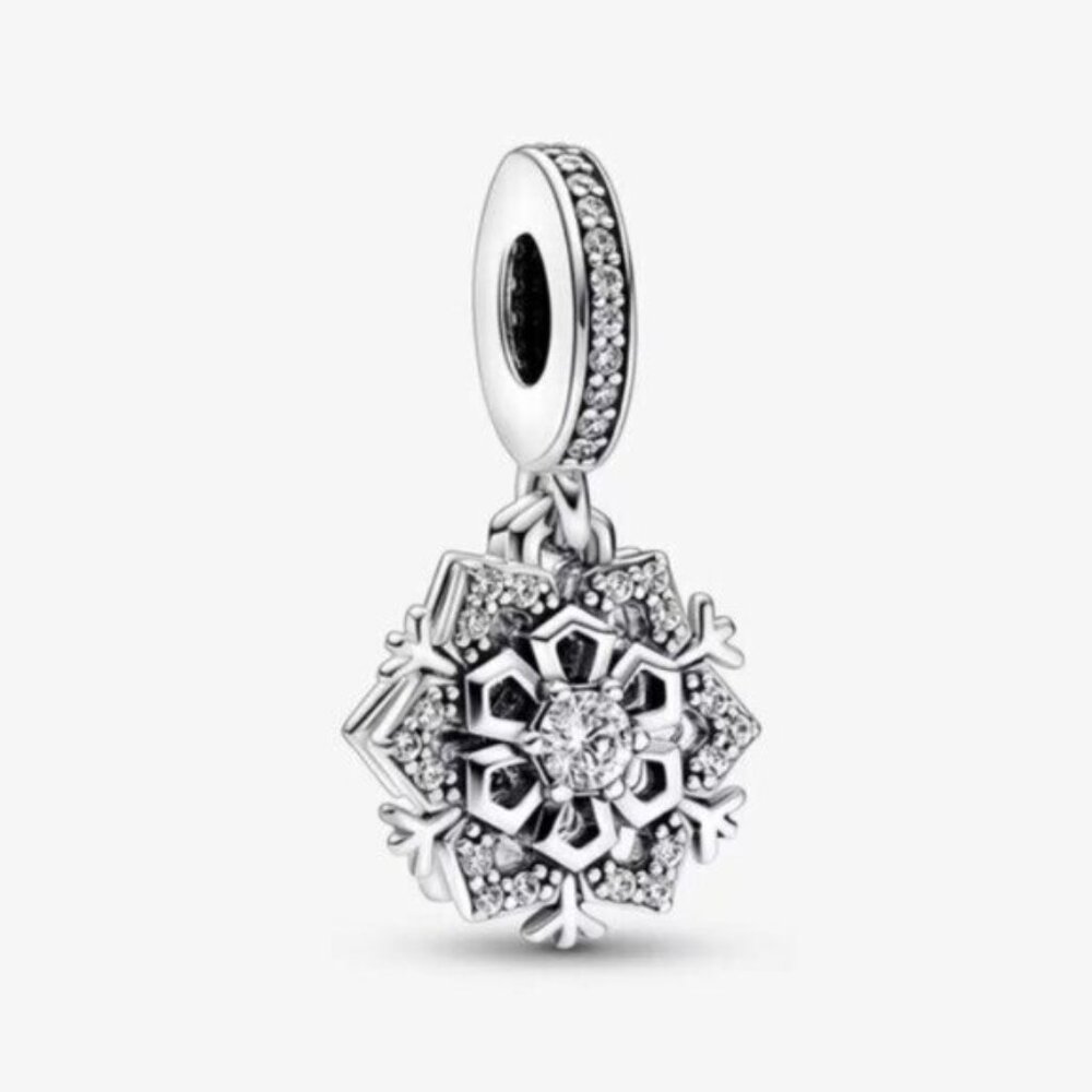 Pandora Sparkling Snowflake Double Dangle Charm